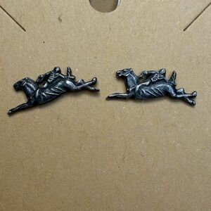 Vintage Sterling Silver Race Horse and Jockey Equestrian Earrings Equestrian